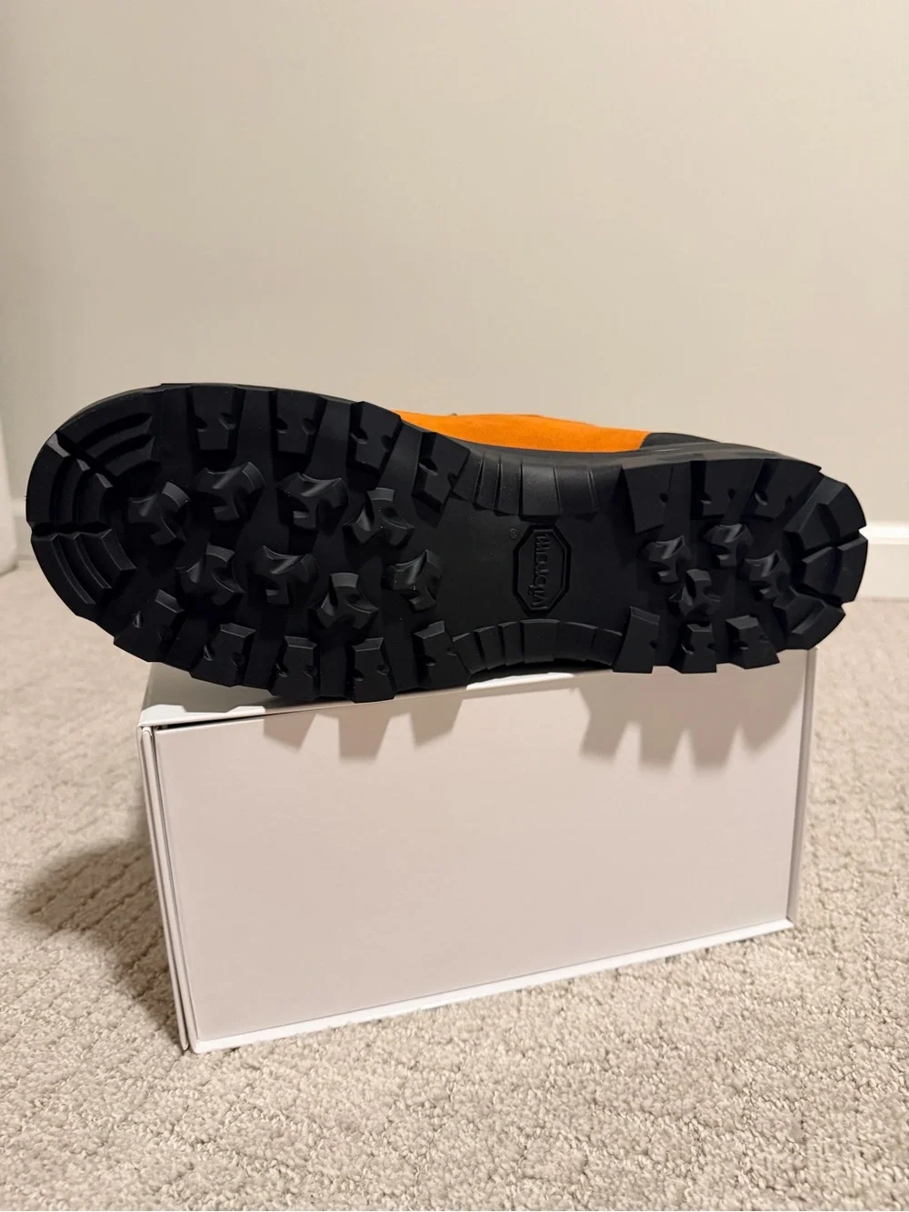 Zamberlan Men's Orange Suede Hiking Boot with Black Accents